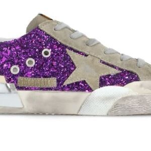 Golden Goose Deluxe Brand Glitter Lace-Up Sneakers shimmer sparkle tennis shoes